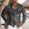 Men's Casual Shirts Shirt With Graphic Print Long Sleeve Sports Man Clothes Blue Button Of Course For Diplomatic Affairs Novelty Fas