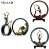 VILEAD Resin Abstract Yoga Figurine Creative Lady Girl Miniatures Beautiful Model for Home Decor Wedding Decoration T200703268D