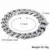 Bangle Fashionable matte polished 316L stainless steel bracelet for mens boy cut curve Cuban chain hiphop jewelry gift 15mm HBM109 230719