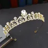 Haarspangen Silber Farbe Kristall Prinzessin Kronen Braut Tiara Festzug Diadem Mode Hochzeit Krone Kopfschmuck Schmuck Zubehör