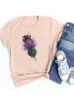 T-shirts pour femmes Mode à manches courtes T-shirts décontractés Vêtements Femmes Femme Vêtements d'été Imprimer Graphique Années 90 Papillon Ami Style Tendance