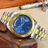 Luxury watch president plated gold watch daydate 228238 41mm full stainless steel orologio blue black green dial formal casual fashion watch automatic dh09 C23