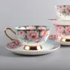 Fincan tabakları kahve fincanı ikindi çay severler kemik Çin ve tabak Avrupa çiçek seramik kokulu eş