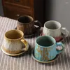 Mugs European Style Stoare Coffee Cup With Saucer Retro Speed Espresso Mug Creative And Set Arab Tea