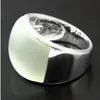 Jewelyr Jade Ring 7 20mm 925 Sterling Silver Natural Clear White Opal Ring Size 7 8 9 10 225e