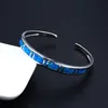 Whole & Retail Fashion Fine Blue Fire Opal Bangles 925 Silver Plated Jewelry For Women BNT18073102304z