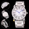 42mm Date Ronde W6701011 Gents Watches White Dial Automatic Mens Watch Stainless Steel Bacelet High Quality 6 Style HWCR Hello Wat238k