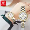 Zegarki damskie Olevs luksusowy kwarc zegarek dla kobiet eleganckie zegarek ze stali nierdzewnej świecące wodoodporne tydzień na rękę zegarek damski sukienka 230719