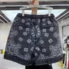 Men s Pants Dark High Street full of black and white cashew flowers printed baggy shorts for men women 230720