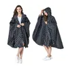 Raincoats Women's fashionable waterproof poncho Color printing raincoat with hood and zipper 230719