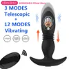 Anal Vibrator Wireless Remote Control Telescopic Dildo Vibrators Man Prostate Massager Butt Plug Anal for Men 210618320e