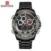 NAVIFORCE 9188 Orologi d'oro di lusso Sport Sport Cronografo al quarzo digitale Orologio da polso Orologio impermeabile Uomo Relogio Masculino