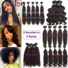 Braziliaanse Human Hair Bundels Kinky Krullend Haar Weave Extensions Body Water Diepe Golf Rechte Inslagen Virgin Peruaanse Indian Remy Hum220H