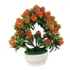 Dekorativa blommor falska körsbär tomat realistiska tydliga strukturer skapa vitalitet konstgjord bonsai heminredning