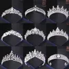 Kristal Strass Bruiloft Kroon Zilveren Bruid Tiara's en Kroon Hoofdtooi Haaraccessoires Voor Vrouwen Bruiloft Bruids Hoofddeksel289s