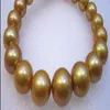 Fine Pearl Jewelry HUGE 18 13-15 MM golden natural SOUTH SEA PEARL NECKLACE 14K246W