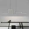 Pendant Lamps Nordic Geometry Black LED Chandelier Lighting Living Dining Room Island Hanging Lamp Restaurant Kitchen Bar Office Deco