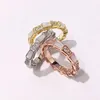 Fashion Brand Band Ring Punk Silver silver woman Rose Gold Stainless Steel Green Amber Spike Rings Jewelry For Men Women208V