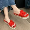 Slippers 2023 Flats Bow Platform Обувь женщин открыты