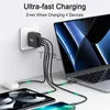 Inne akumulatory ładowarki USB 100W ładowarka gan do tabletu MacBook Szybkie ładowanie dla iPhone'a Xiaomi USB Typ PD ładowanie dla iPhone'a 14 13 12 x0720