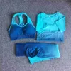 Kvinnors spårningsdräkter 2023 Squat Proof Seamless Yoga Set Gym fitness Kvinnor Sportkläder Kvinnlig träning Srunch Booty Leggings Sport Training Activewear J230720