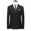 Men's Suits Classic Black Blazers Jacket Large Size 6XL Men Double-Breasted Formal Suit Coats Slim Fit Wedding Dress Tops