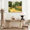 Abstract Canvas Art Houses Along A Road 1881 Paul Cezanne Painting Handcrafted Modern Decor for Bathroom