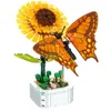 Blocs DIY Papillon Insecte En Pot Plante Bonsaï Fleur Bloc Rose Décoration Mini Bloc De Construction Figure En Plastique Jouet Cadeau Enfants Filles R230720