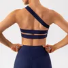 Yoga Outfit Une Épaule Sexy Soutien-Gorge De Sport Femmes Gym Top Côtelé Formation Sous-Vêtements Stretch Workout Fitness Gilet