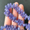 ICNWAY 5 pièces Tanzanite pierre précieuse naturelle à facettes 6mm perles forme de goutte d'eau pour la fabrication de bijoux collier boucle d'oreille Bracelet325L