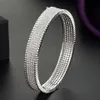 Bangle Zlxgirl Classic Two Mode Design Women Wedding Bangle Bridal Jewelry Rose Gold Silver Color Women's Zircon Bangle 230719