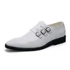 British Style Classic Men's Social Shoe White Leather Dress Shoes Men Slip-on Wedding Shoes Men Pointed Loafers zapatos hombre