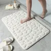 Alfombras de baño GESEW Cobblestone en relieve Alfombra de baño Coral Fleece Antideslizante Absorbente Lavable Alfombra Puerta Inodoro Piso Alfombra de espuma viscoelástica