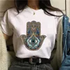 Hamasa Hand of Fatima Print T-shirts pour femmes Lucky Hamsa Han