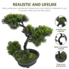 Dekorativa blommor staty bordsdekor imitation tall ornament skrivbord växter små falska bonsai utomhus