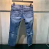 21SS Luxurys Designer Pattern Hole Style Jeans Jeans Classics Designers Blue Slim-Leg Motorcycle Moto Biker Top Quali262p