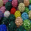 100pcs / lot 10mm mélangé k252 couleur Micro Pave CZ Disco Cristal Shamballa Perle Bracelet Collier Perles perles LotRhinestone DIY y316C