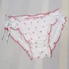 Mutande Lovely Cute Lolita Sissy Mutandine Kawaii Princess Side Tie Cherry Ruffle Biancheria intima da uomo Slip Sexy Lingerie gay Uomo