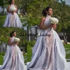 Plus Szie African Wedding Dresses with Detachable Train 2023 Modest High Neck Puffy Skirt Sima Brew Country Garden Royal Wedding G330A