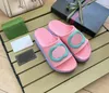 Kvinnor Designer Sandaler gummiläder Slides Dress Shoe Wedges Sandal Beach Slippers Luxury Summer Platform Sandal Slide Tjock Bottom 7T5