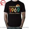 Mannen T-shirts Vintage Verontruste In 1969 Verjaardagscadeau Shirt Mannen Retro Gemaakt T-Shirt Aankomst Zomer Kleding Casual TeeShirt