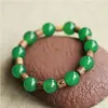 Drop Green Jades Stone Round Bead Armband Single Lap Buddha Pärlor Handsträng Trä Bangles Kvinna Modesmycken Bärade Strands218R