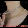 12Mm Width Thin Cz Cuban Link Chain Choker Necklace 5A Cubic Zirconia Cz Iced Out Bling Hiphop Women Lady Party Jewelry1 Fisir Ws8281h