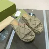 Pantofola di lusso più recente Piattaforma con tacco medio Slide designer Sandali da spiaggia scarpe da uomo con scatola 5cm xAd beige blu grigio Camel Ebony Mouse printe FDT