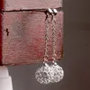 Silver plated Crystal Ball Earrings Temperament Simple Long Ear Clip Personalized Versatile Earrings