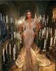 Luxury Mermaid Wedding Dresses Art Neck Kort ärmar Sökande Tasslar Pearls Chapel klänning Backless Custom Custom Made Plus Size Brudklänning Vestidos de Novia