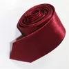 Satin Polyester silk Tie Necktie Neck Ties Men Women BURGUNDY Skinny Solid Color Plain 20 colors 5cmx145cm300m