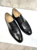 5A Original Box Luxurious Men Busienss Dress Shoes Lace Up äkta läderskor trendiga brittiska stilstövlar manlig fritid Offical Party Design Shoes Man Man