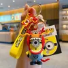 Cartoon Little Yellow Man Zodiac Key Chain Creativiteit Exquisite en schattige drop -lijm Key Chain Ring Paar Schooltas Paarhanger