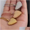 Lockets Stainless Steel Heart Necklaces With Chain Mes Po Box Pendants For Women Men Lover Fashion Jewelry Drop Delivery Dhx2C